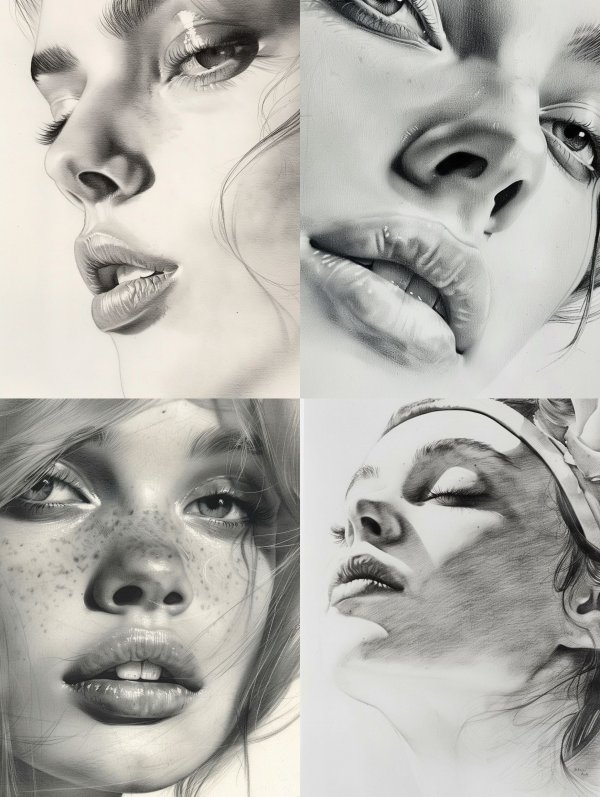 Ethereal Gazes: Hyper-Realistic Portrait Studies