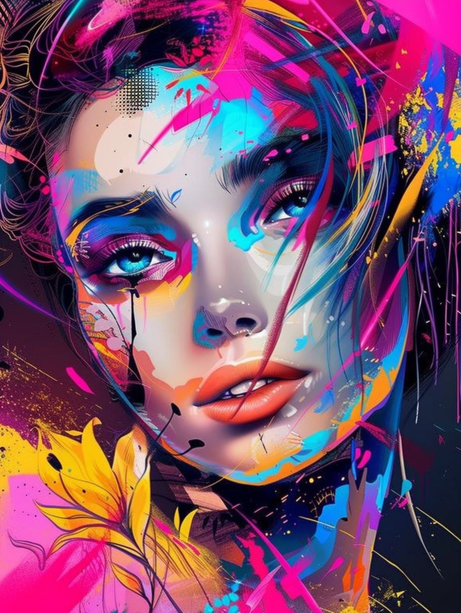 Neon Prism Portrait Explosion - Image 3
