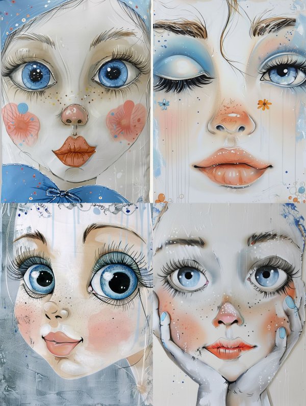 Whimsical Dreamy Blue Gaze