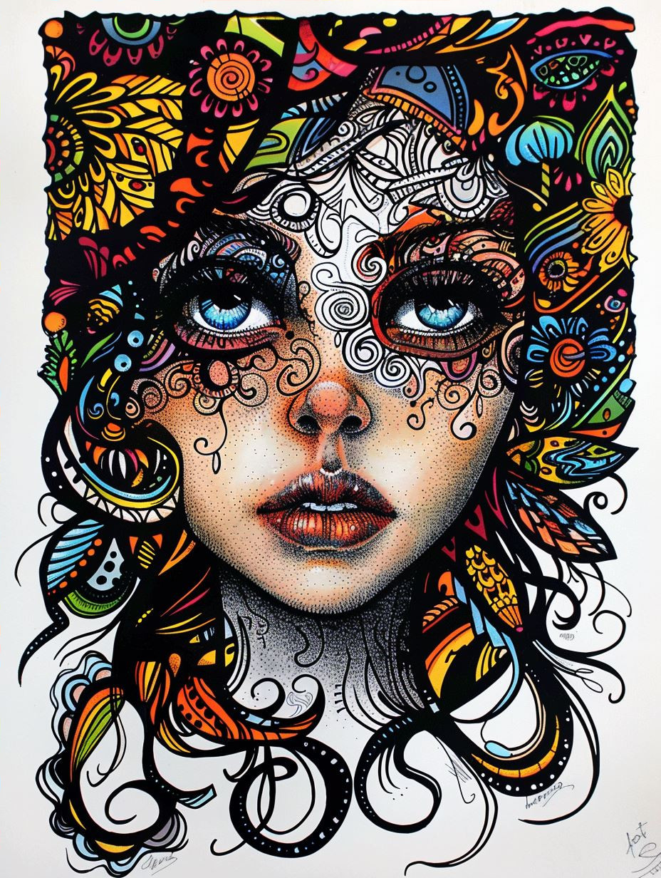 Vibrant Psychedelic Female Portraits - Image 4