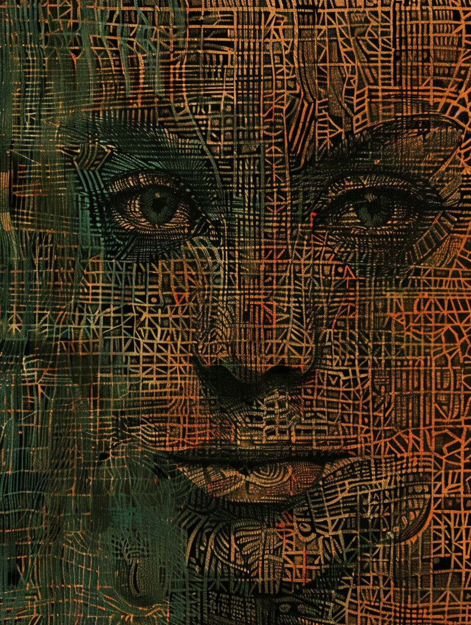 Digital Soul Geometric Mesh Portrait - Image 4