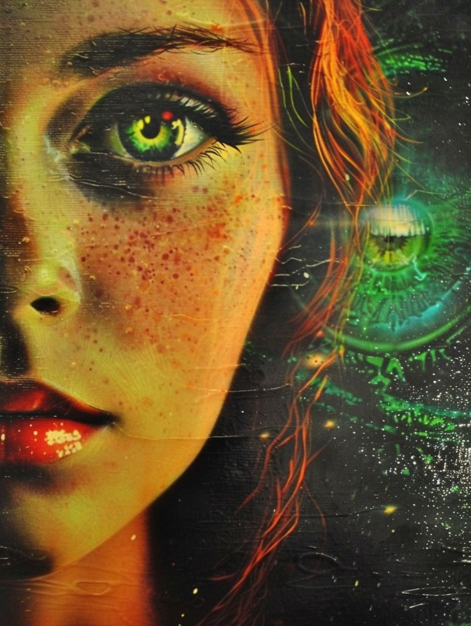 Cosmic Gaze of Neon Dreams - Image 2
