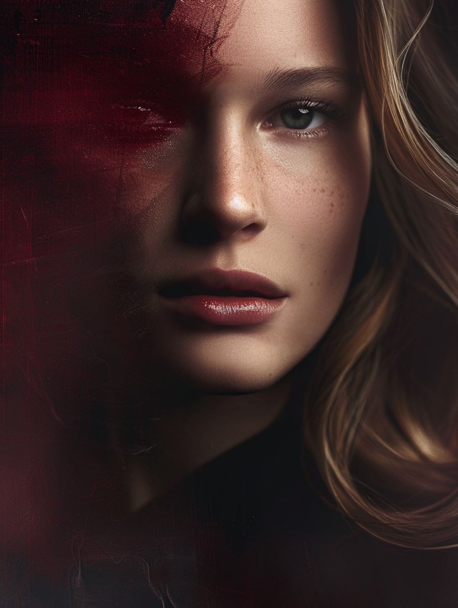 Crimson Shadow Ethereal Portrait - Image 2