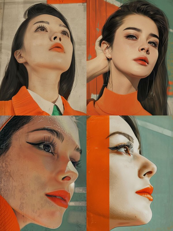 Vibrant Orange Cinematic Portraits