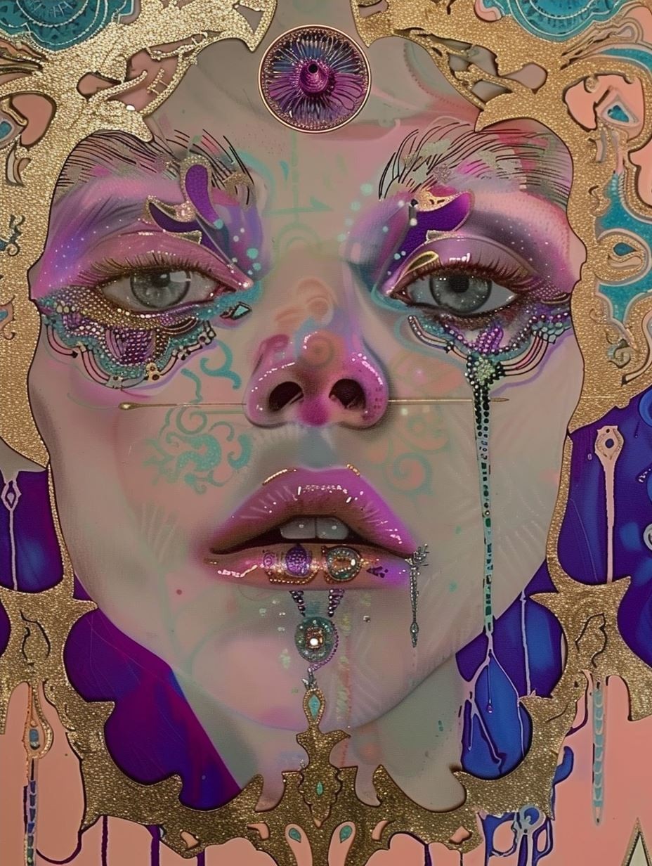 Ornate Gilded Ethereal Portrait - Image 4