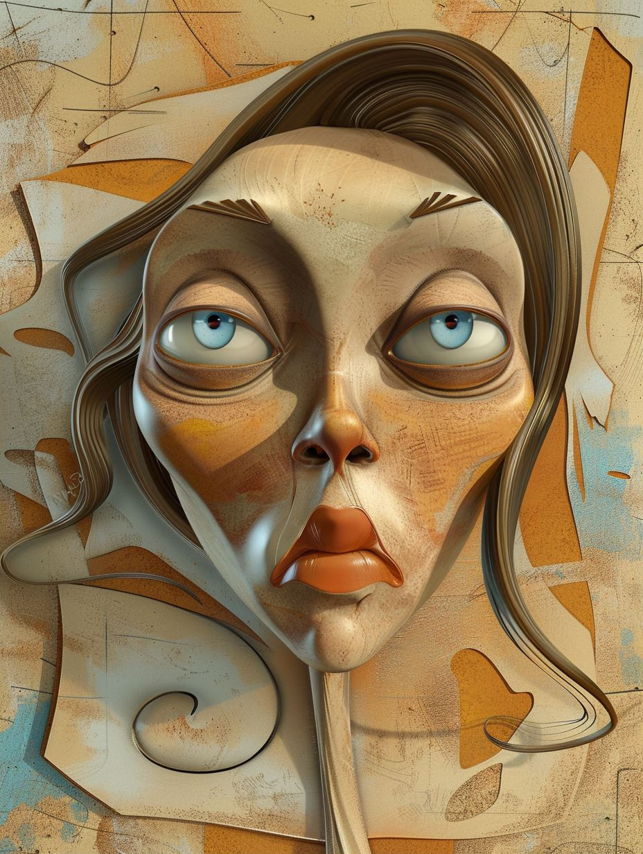 Liquid Gold Surrealist Portrait - Image 2