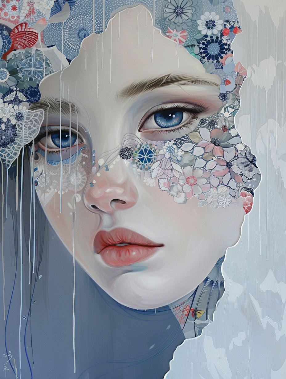 Floral Dreams: Surrealist Female Portraits - Image 3