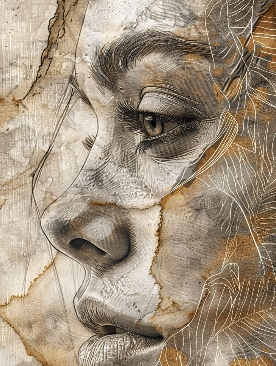 Fragmented Stone Portrait Study - Image 3