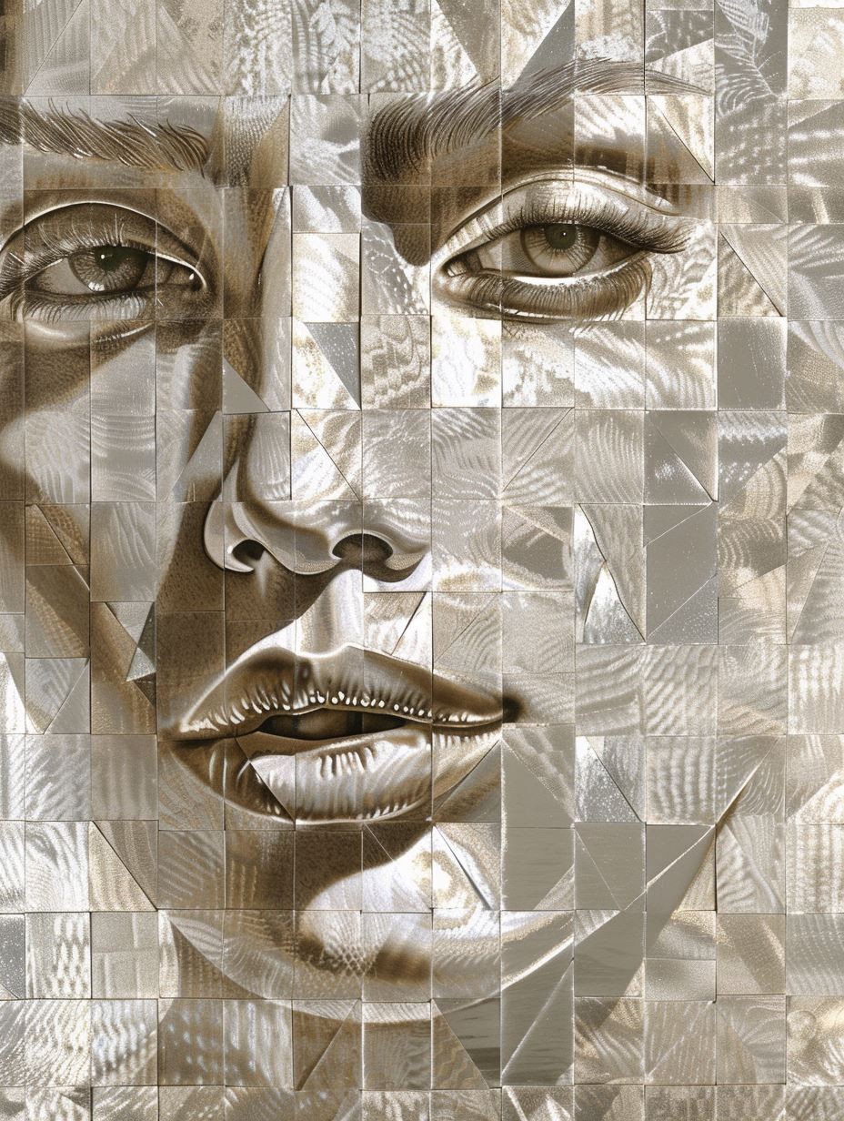 Fragmented Golden Mirror Portrait - Image 4