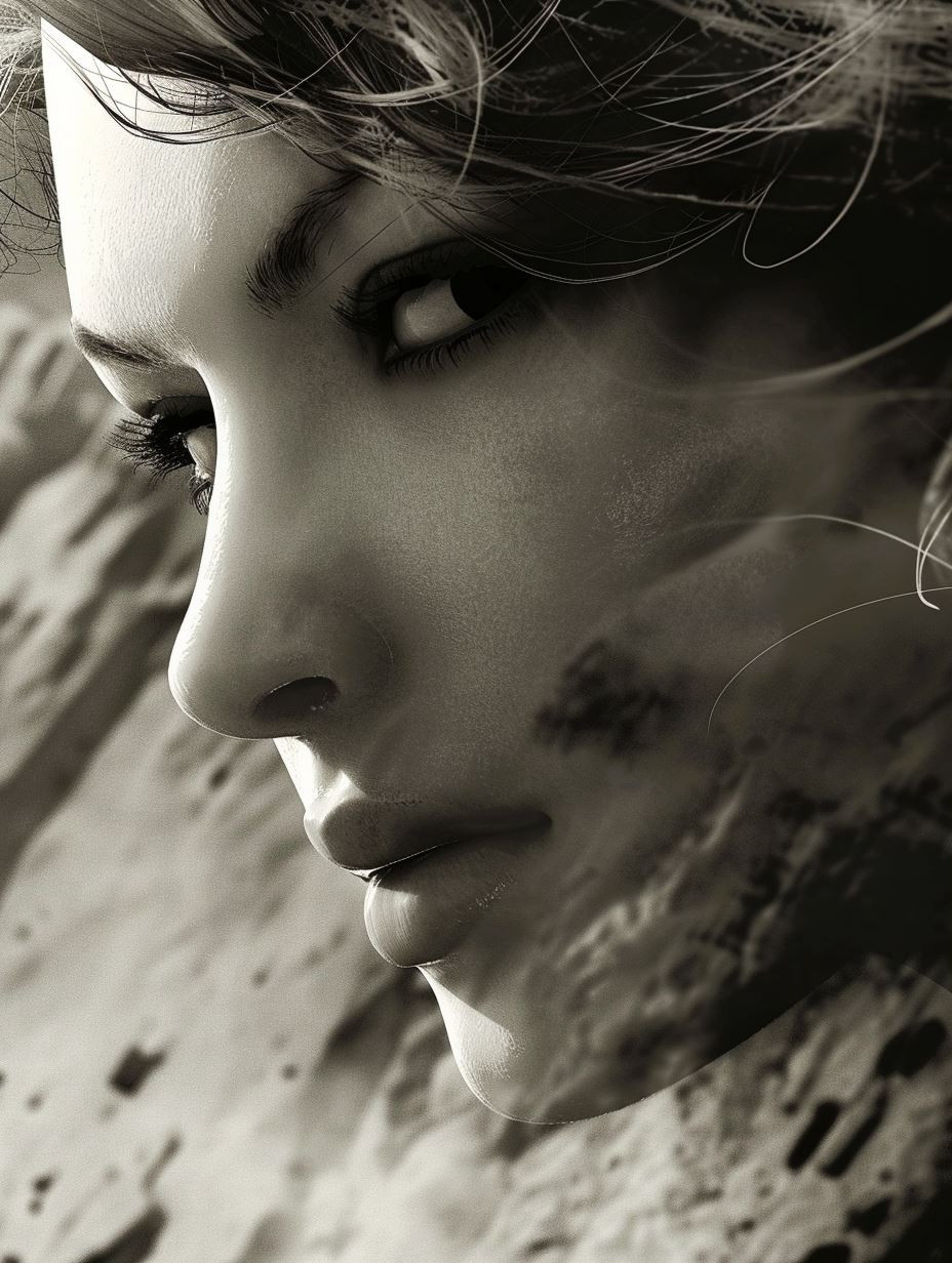 Ethereal Monochromatic Double Exposure