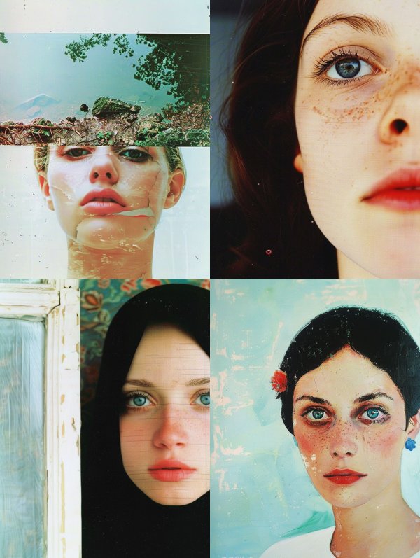 Fragmented Nature Portrait Collage