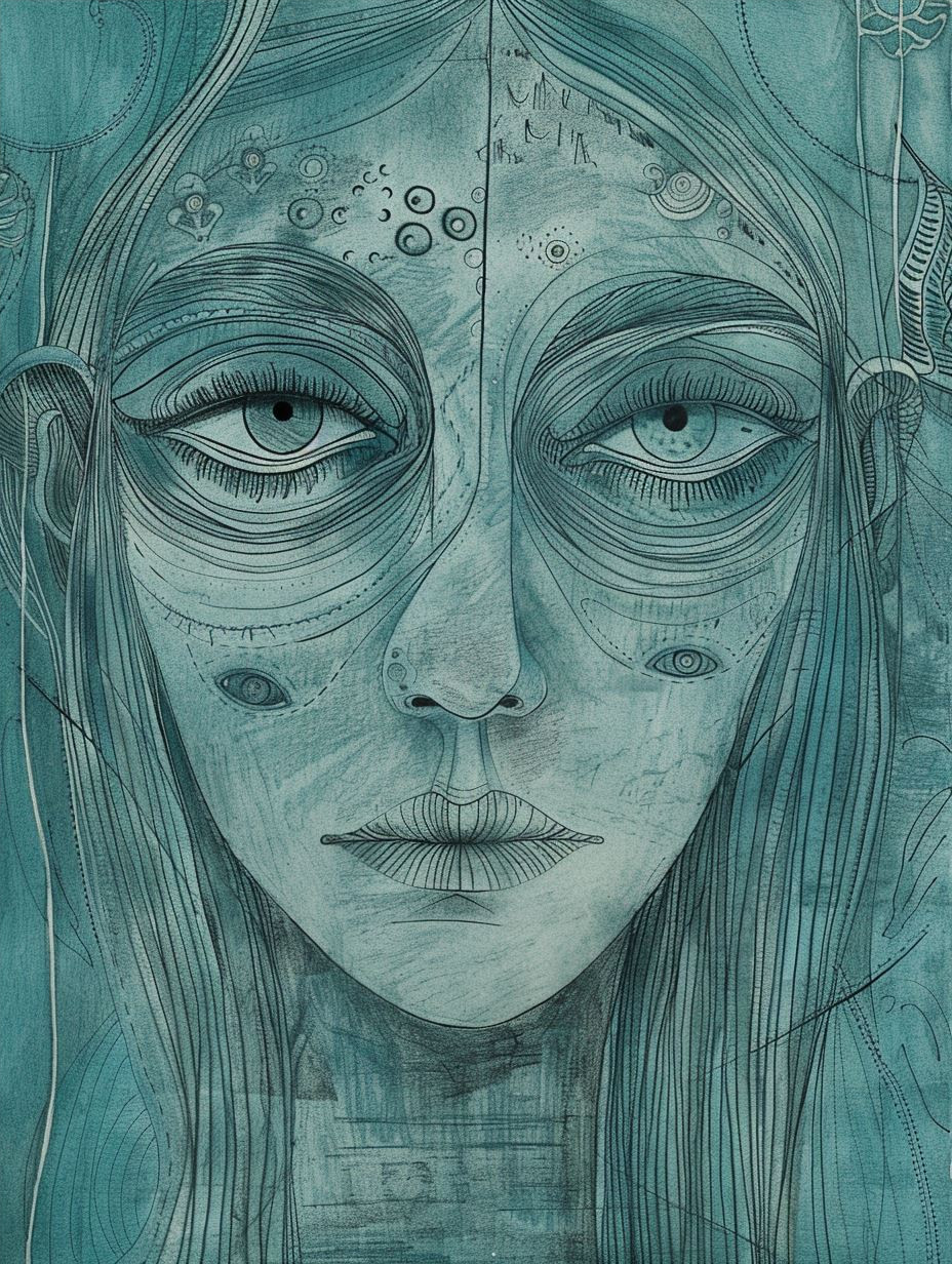 Ethereal Teal Spirit Portraits - Image 4