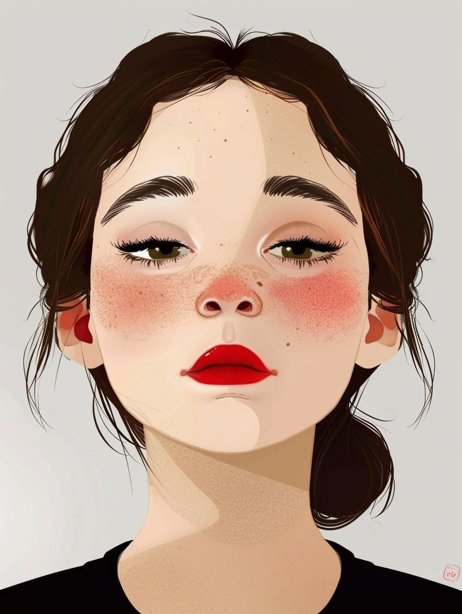 Digital Art Portraits of Freckled Women - Image 1