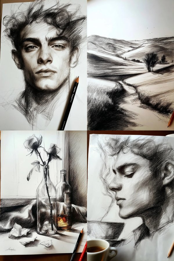 Shadows and Soul: Charcoal Art Studies