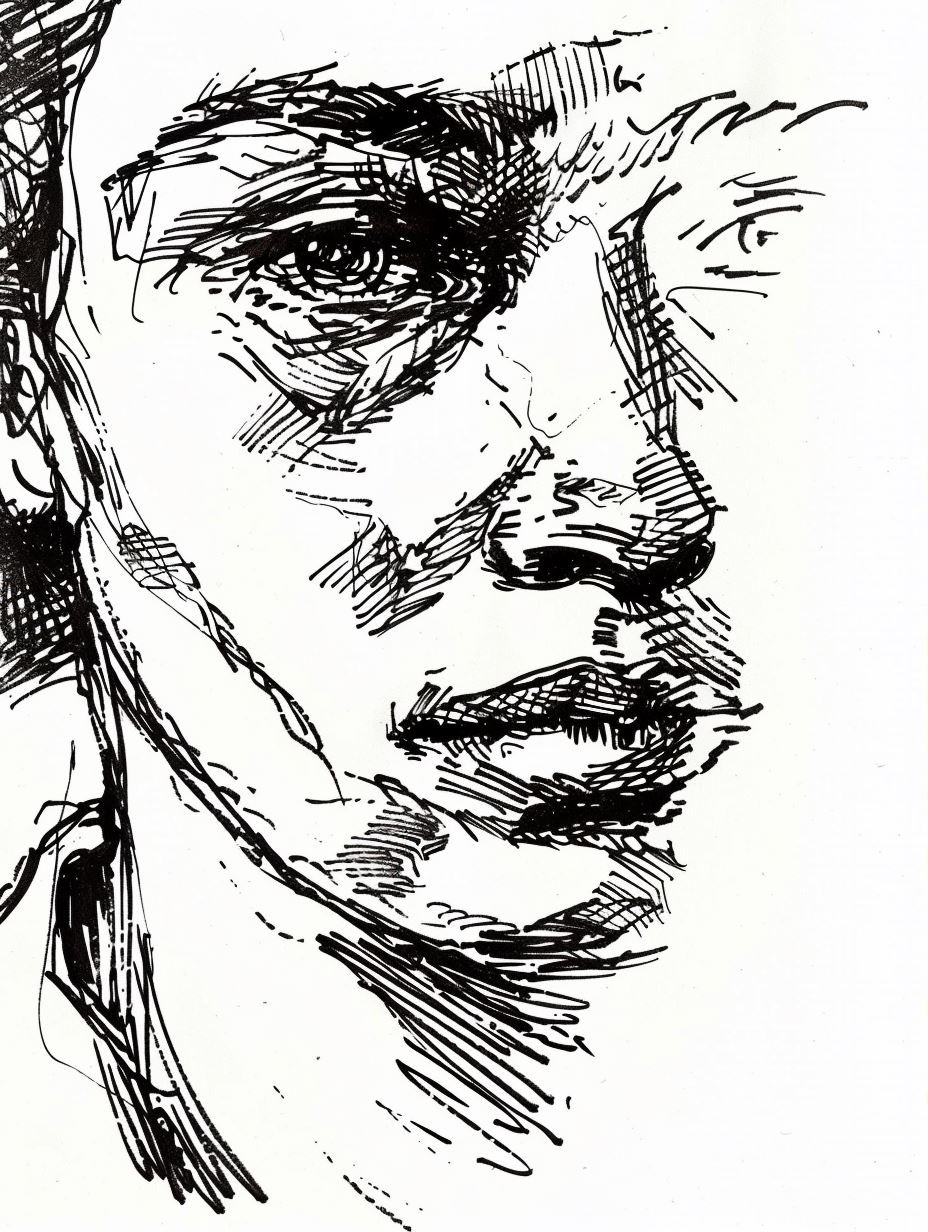 Raw Expressive Ink Portrait Studies - Image 3