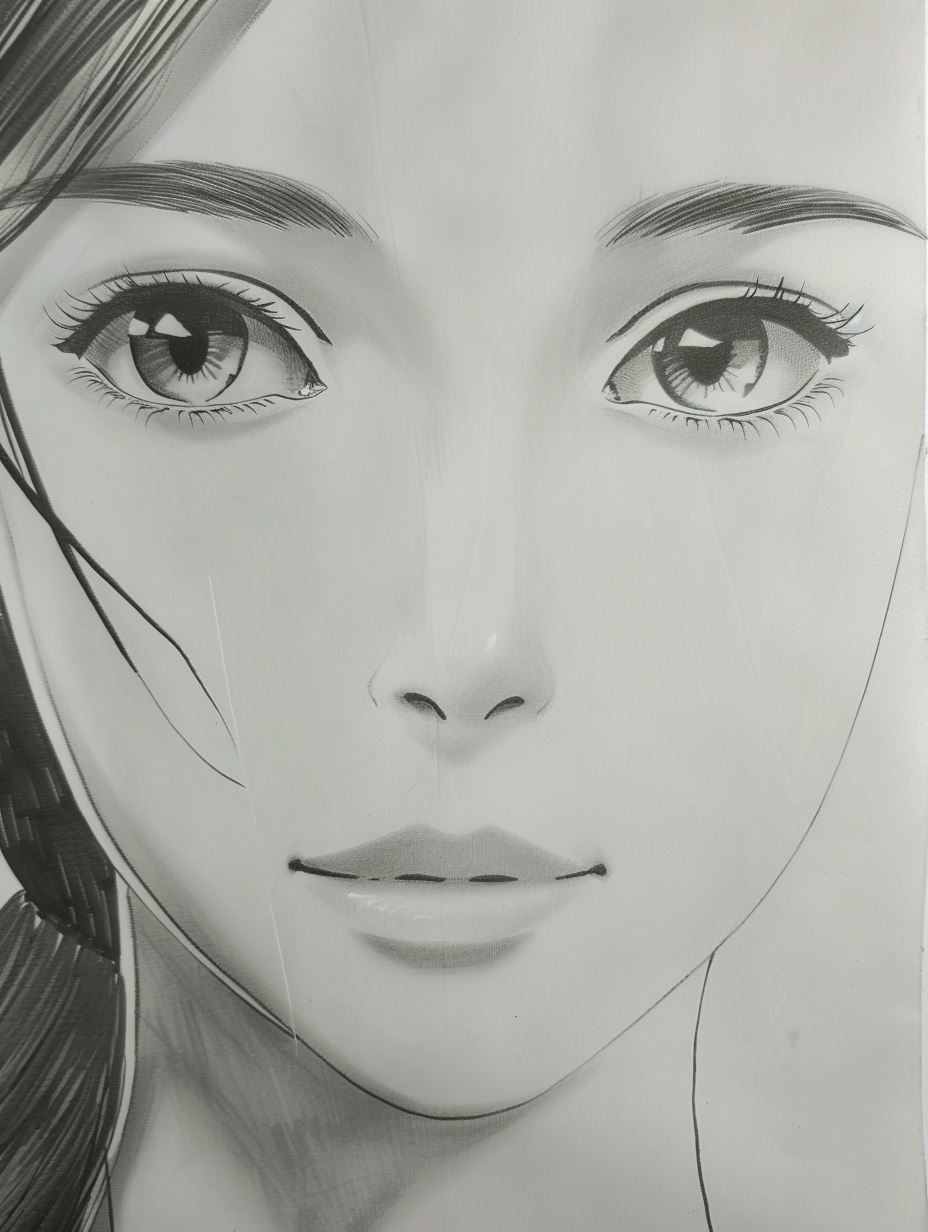Ethereal Graphite Anime Portrait