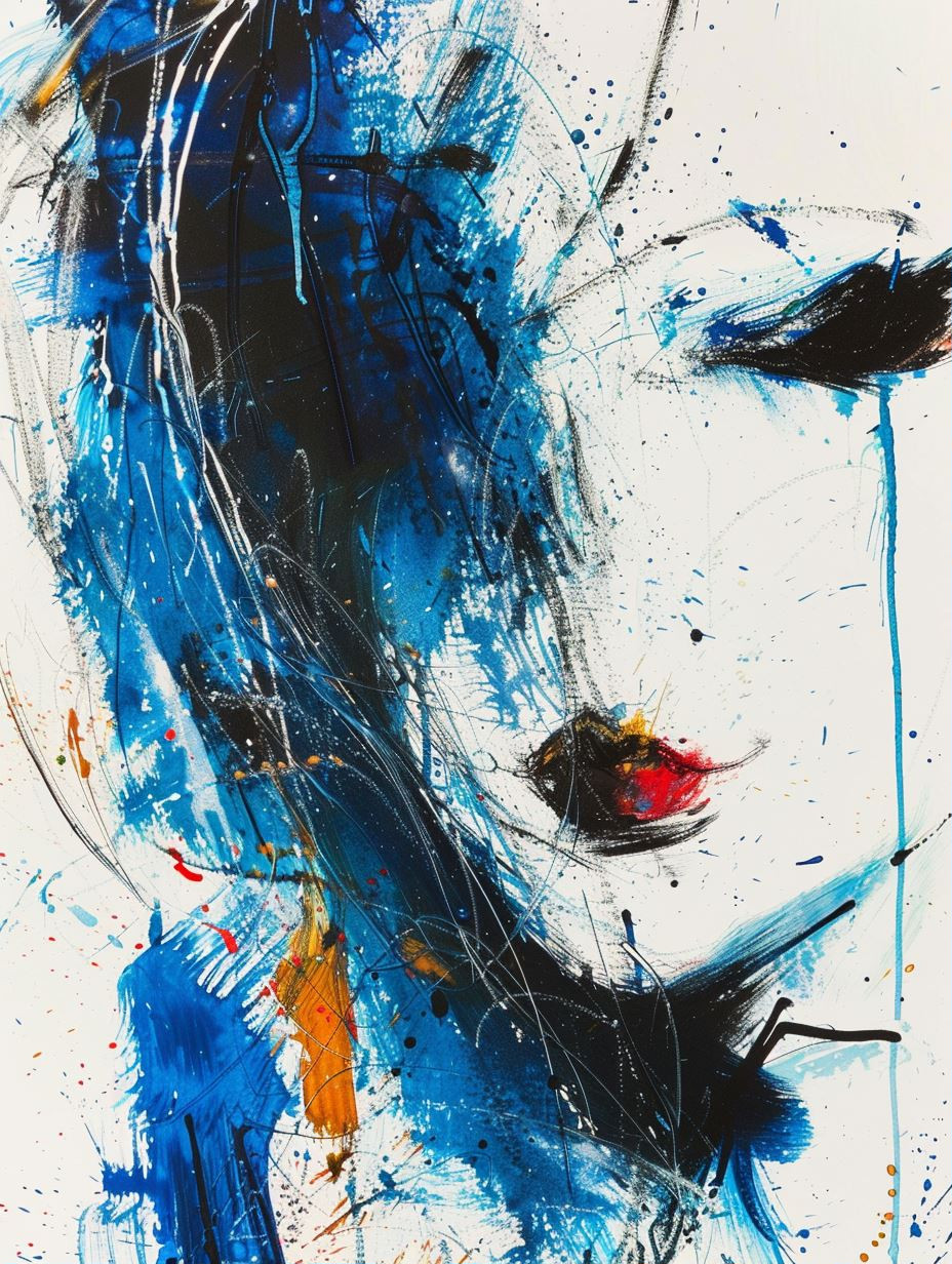Azure Echoes of Feminine Grace - Image 1