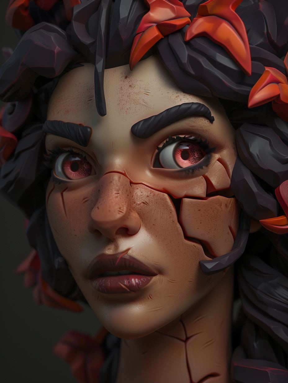 Fractured Soul Magma Portrait