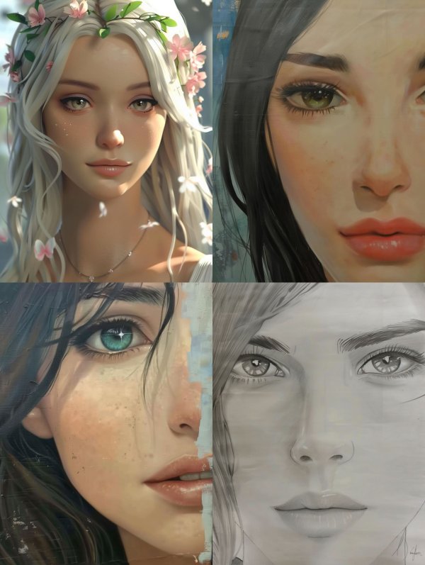 Ethereal Visions: A Study of Feminine Beauty