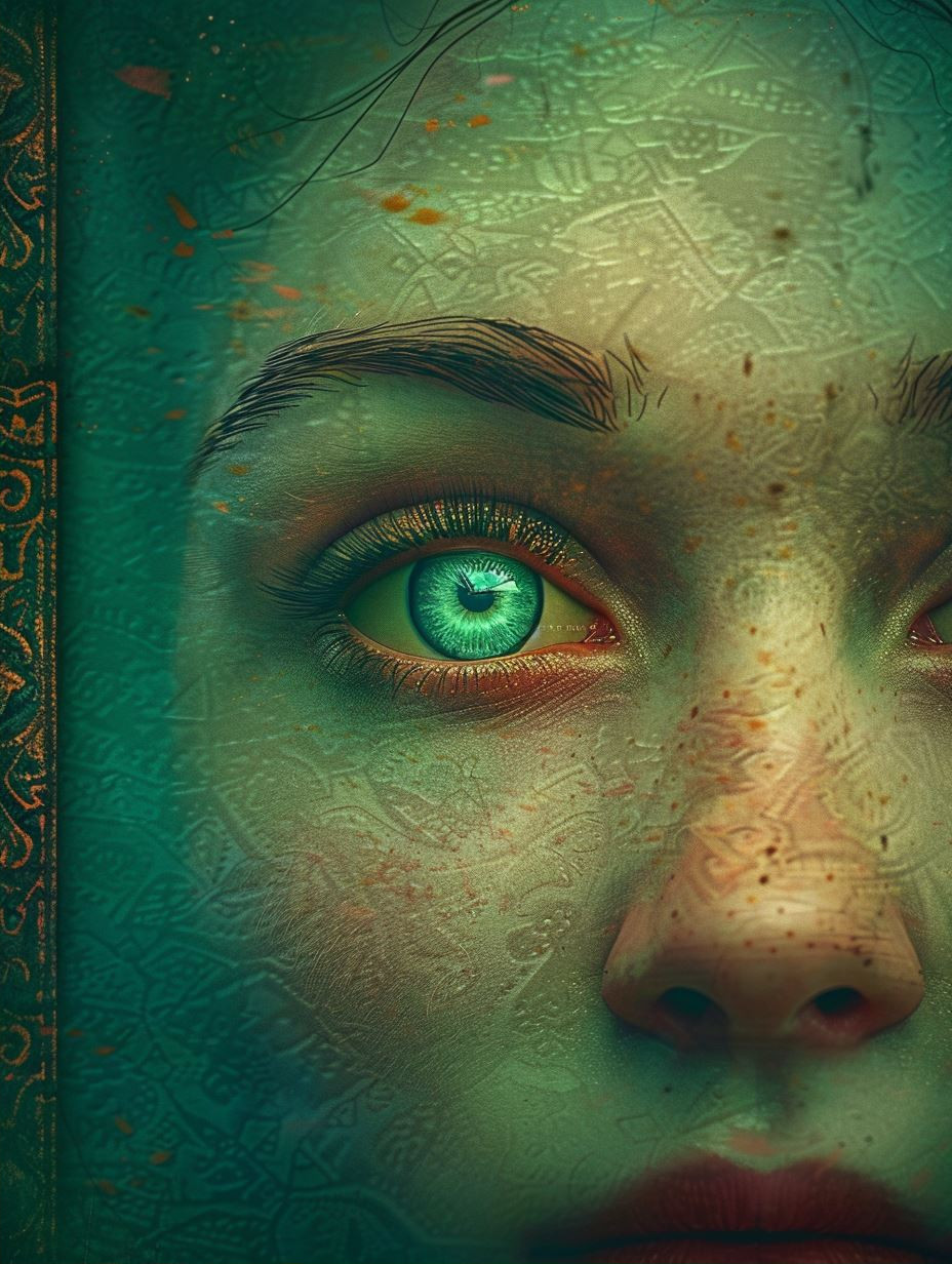 Ethereal Freckled Gaze in Teal - Image 2
