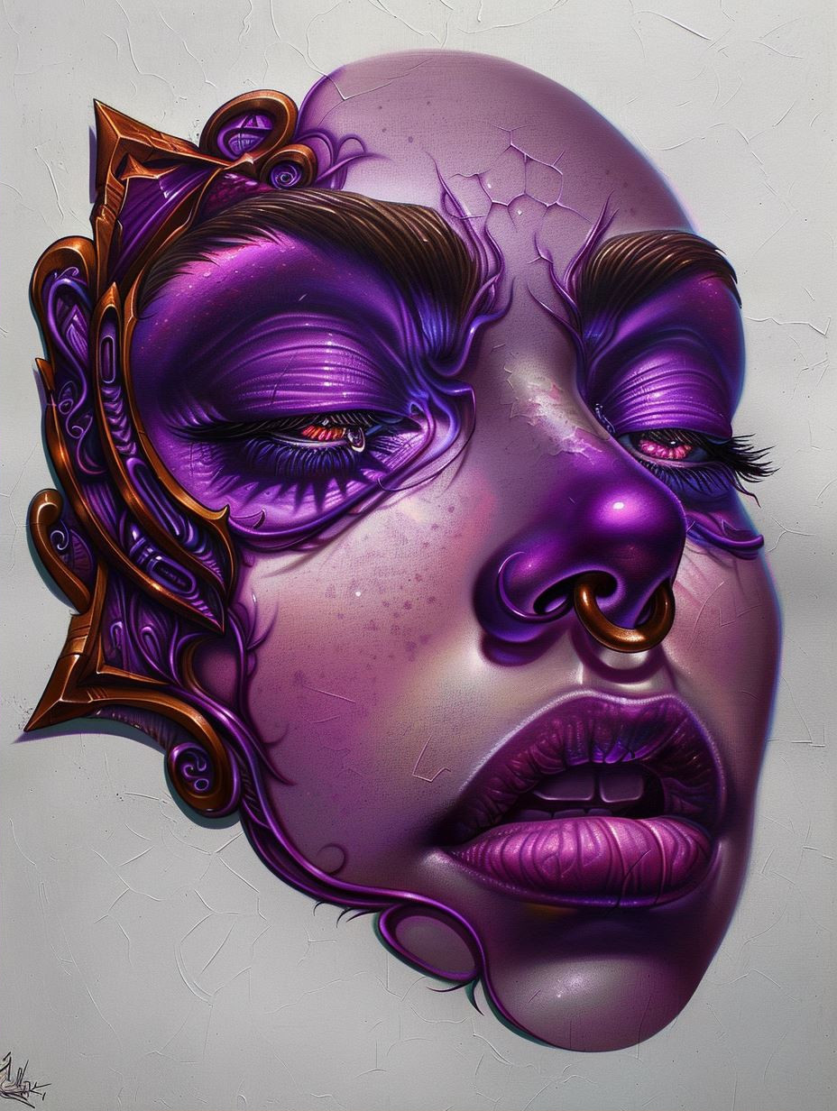 Ethereal Violet Cosmic Portraits - Image 2