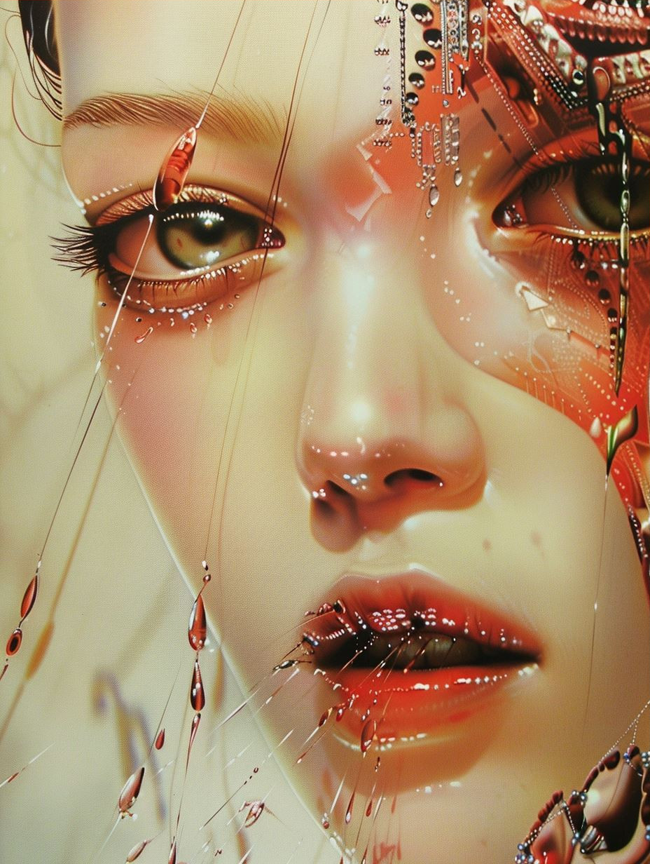 Liquid Crimson Surrealist Portraits - Image 3