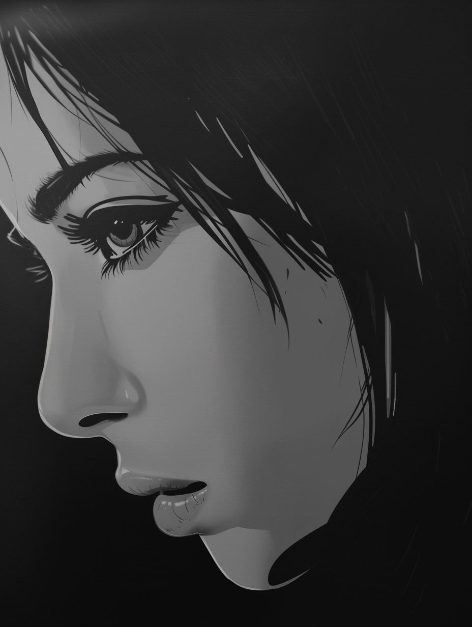 Noir Cinematic Anime Portrait
