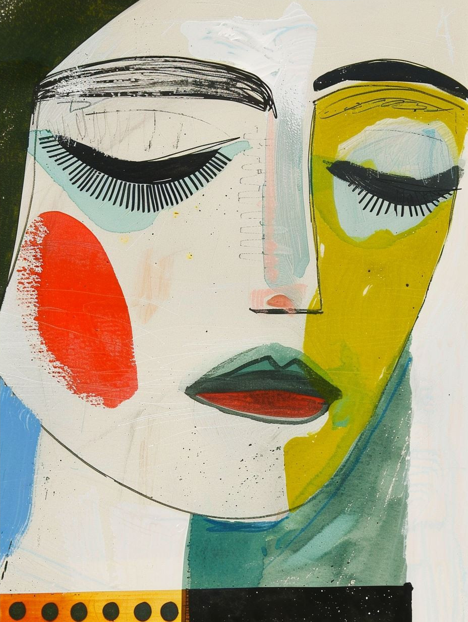 Abstract Cubist Facial Portraits - Image 4