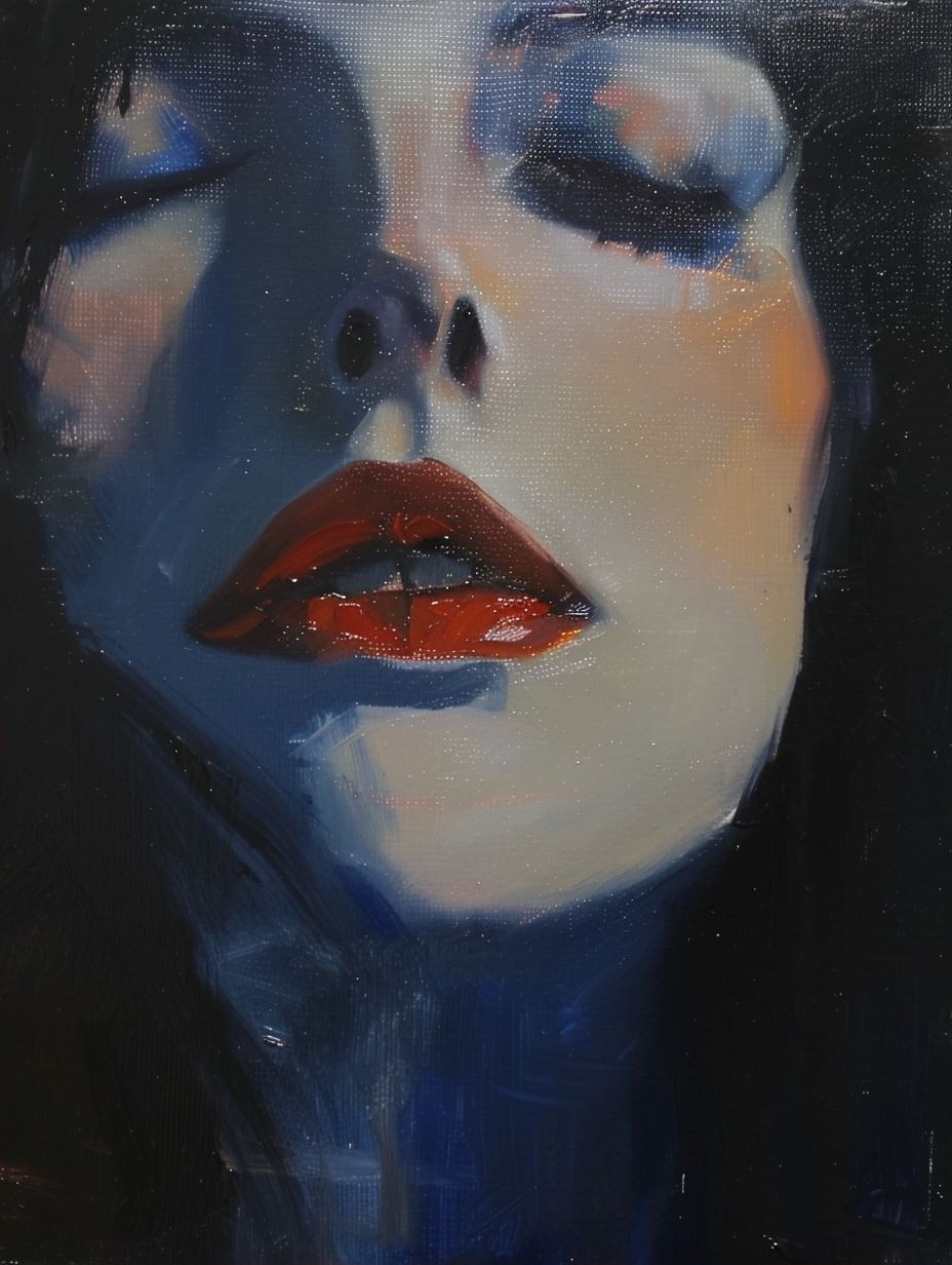Azure Gaze Oil Portrait - Image 2