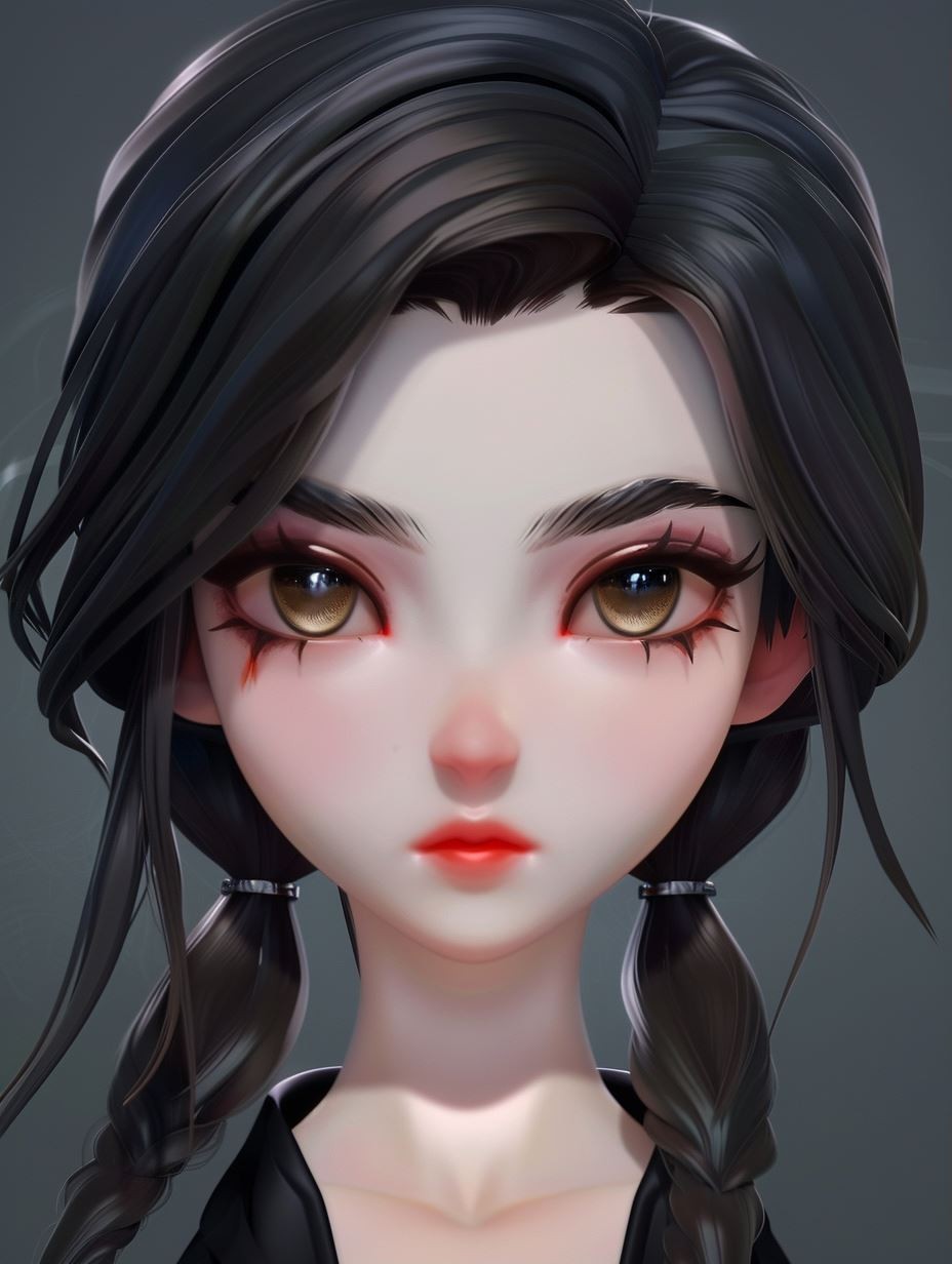 Ethereal Dark Anime Portrait
