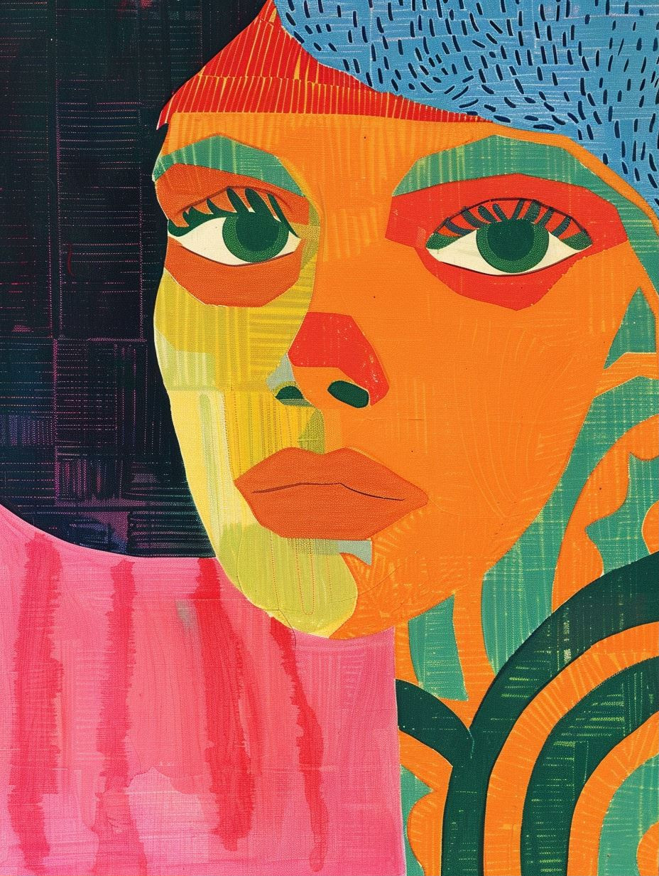 Vibrant Modernist Portrait Collage - Image 1