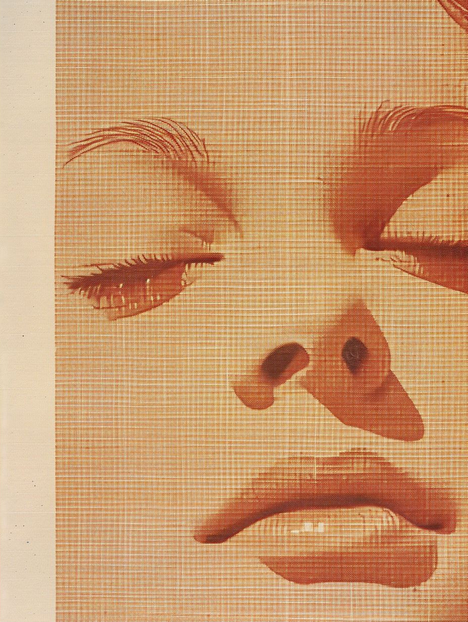Crimson Halftone Portrait Study - Image 2