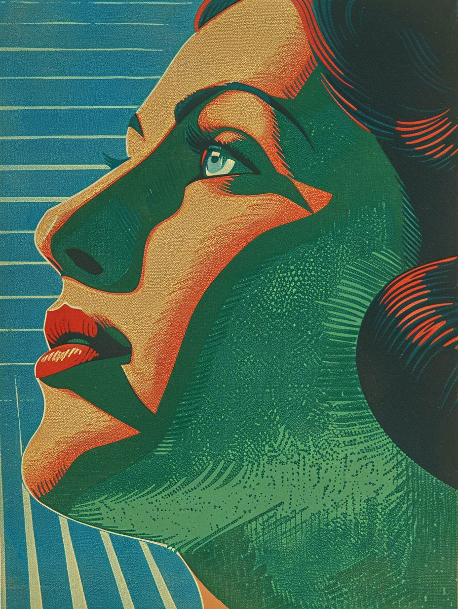 Neon Verdant Geometric Portrait - Image 4