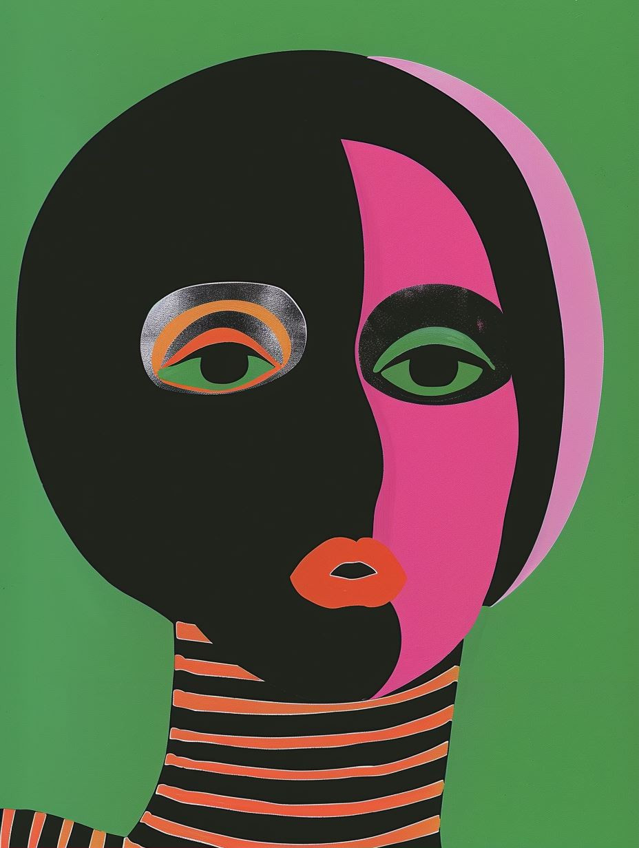 Bold Geometric Portrait Study - Image 1