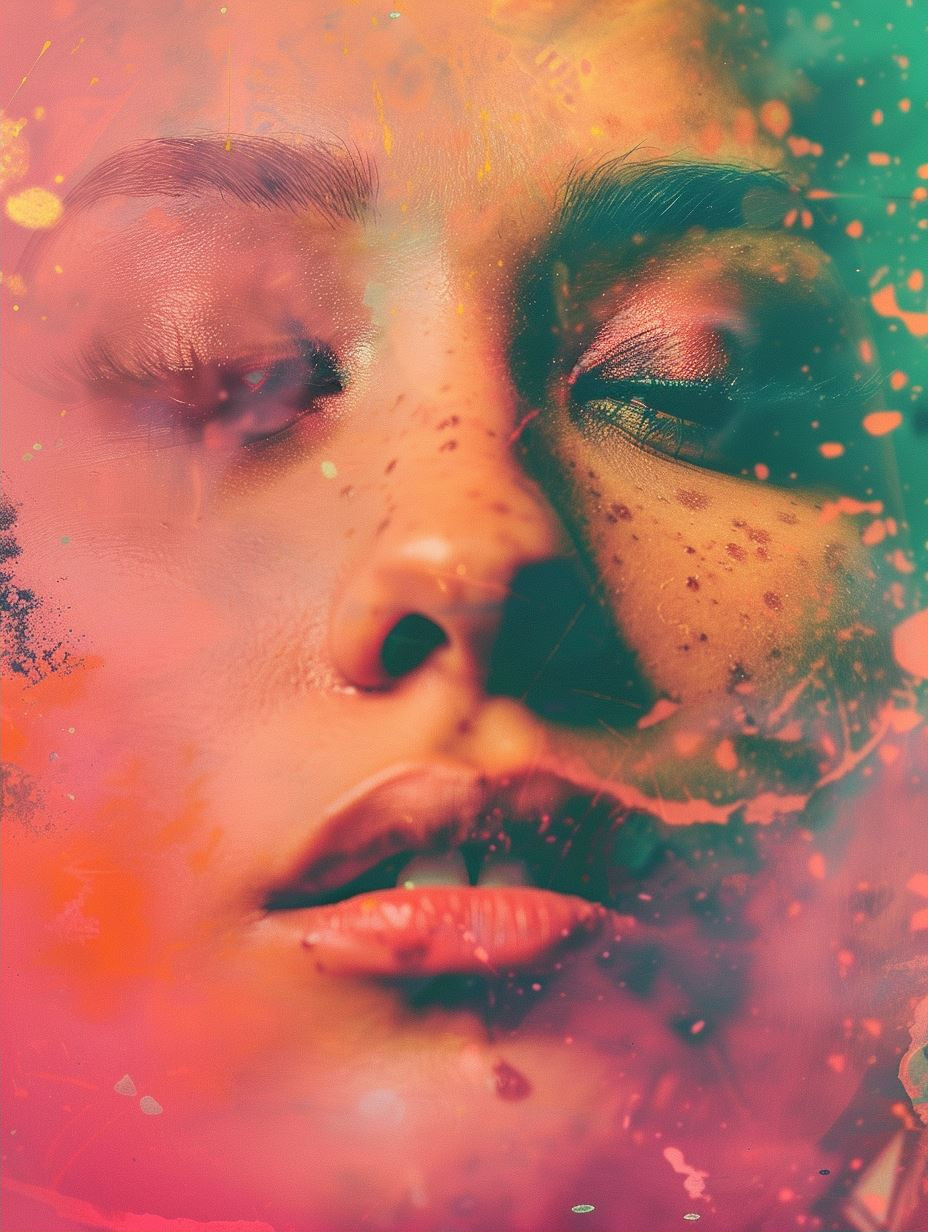 Ethereal Neon Smoke Portrait - Image 2