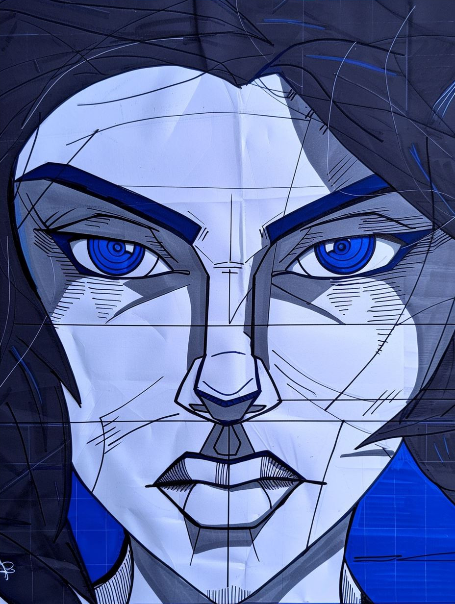 Geometric Neon Cyber Portraiture - Image 4