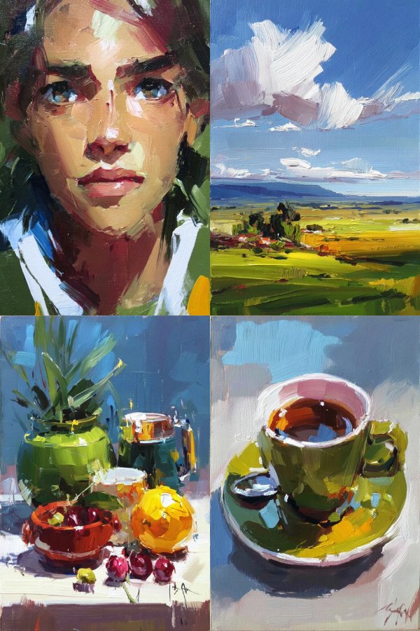 Vibrant Brushstrokes: A Study in Color