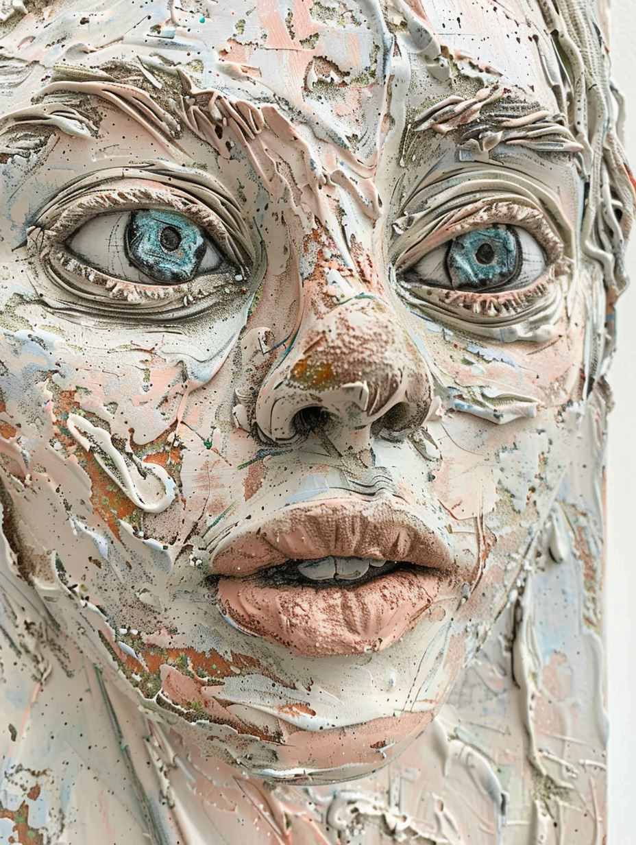 Ethereal Sculpted Plaster Portraits - Image 2