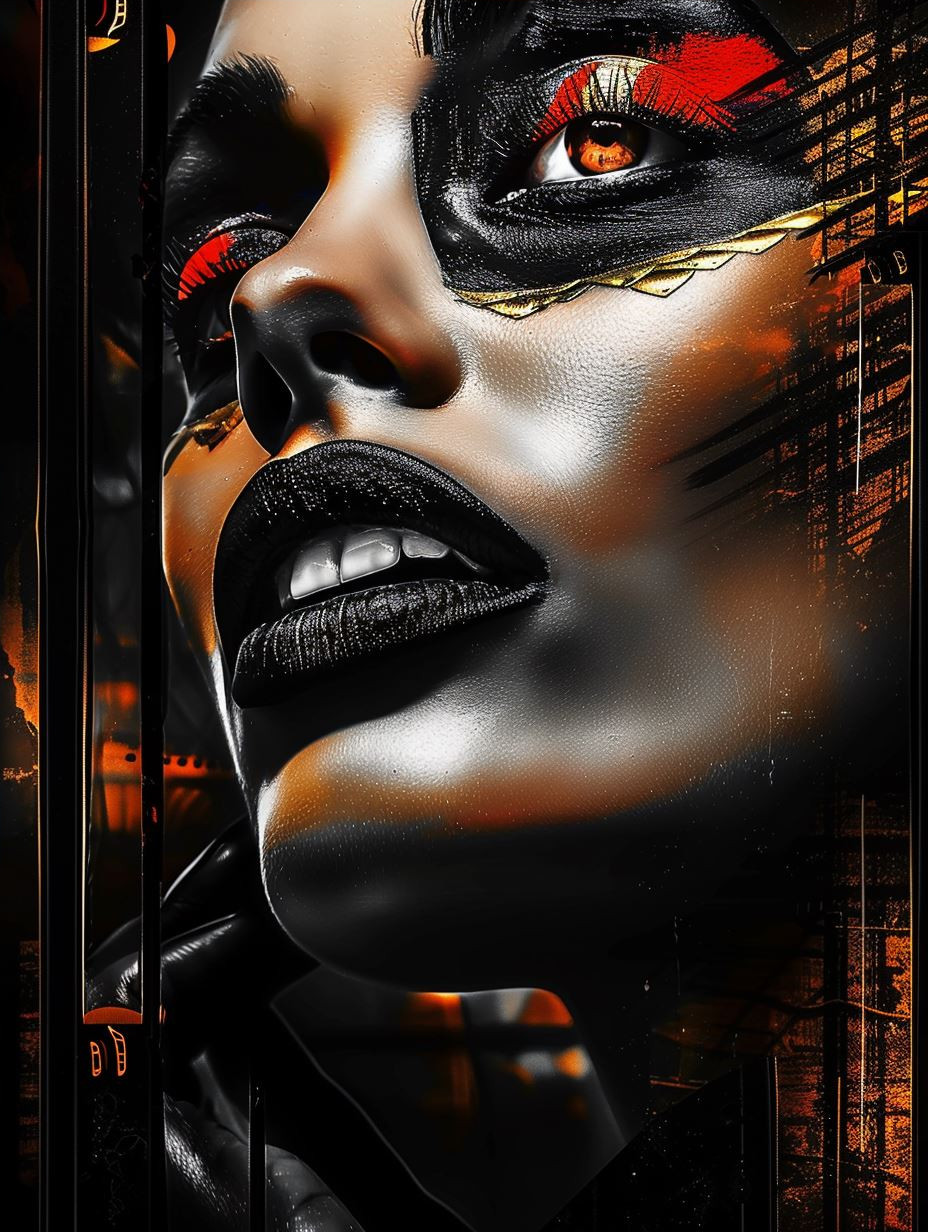 Crimson Lips Noir Elegance - Image 4