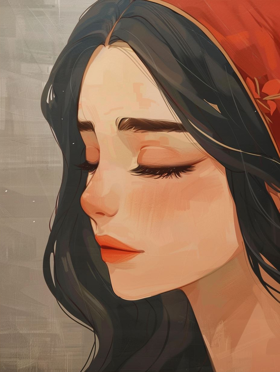 Vintage Parchment Anime Sketch - Image 2