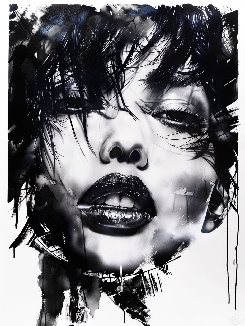 Shadows of Elegance: Ink Portrait Series - Image 3