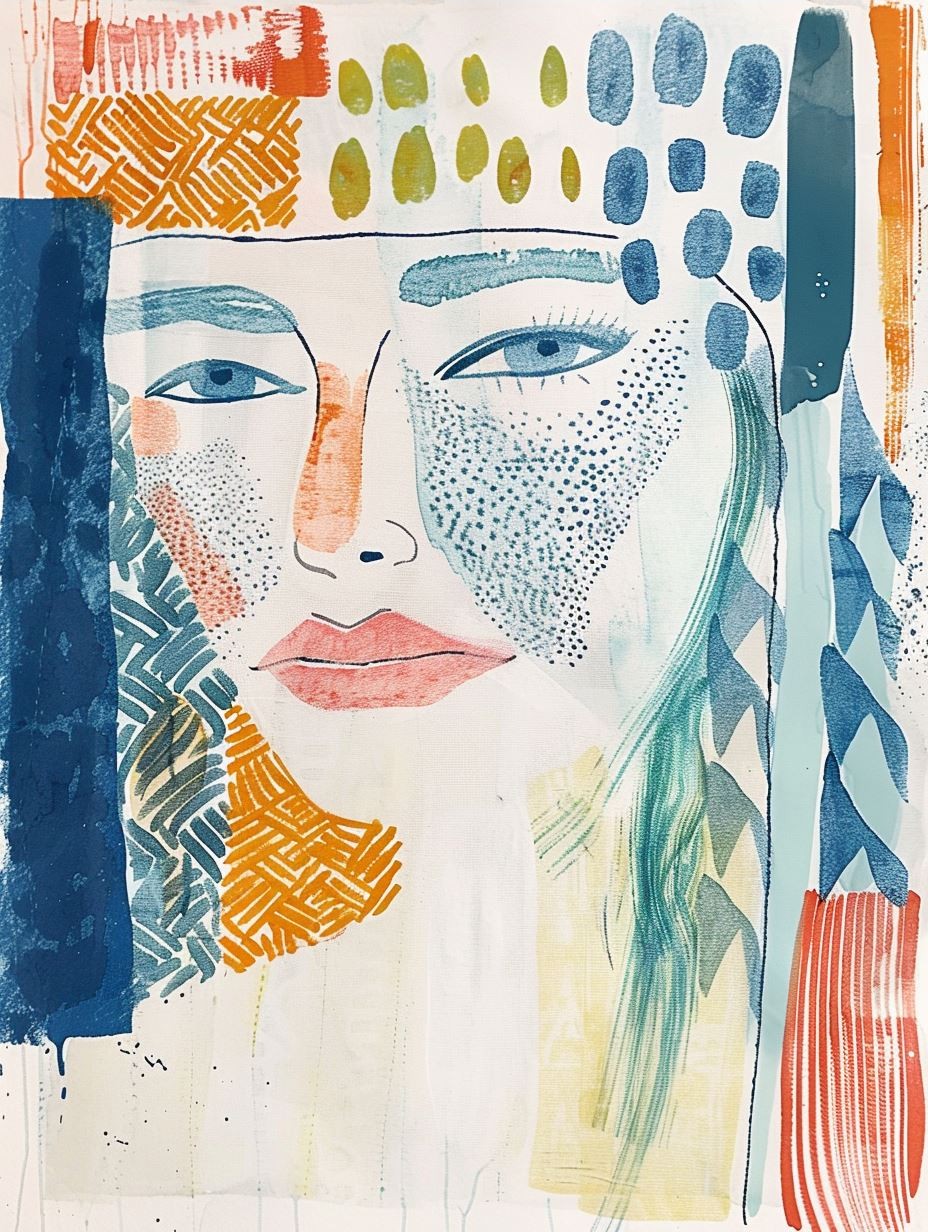 Abstract Fragmented Portrait in Blue - Image 3