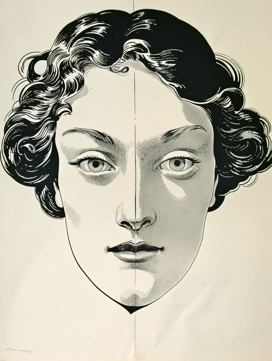 Surrealist Stippled Floral Portrait - Image 4