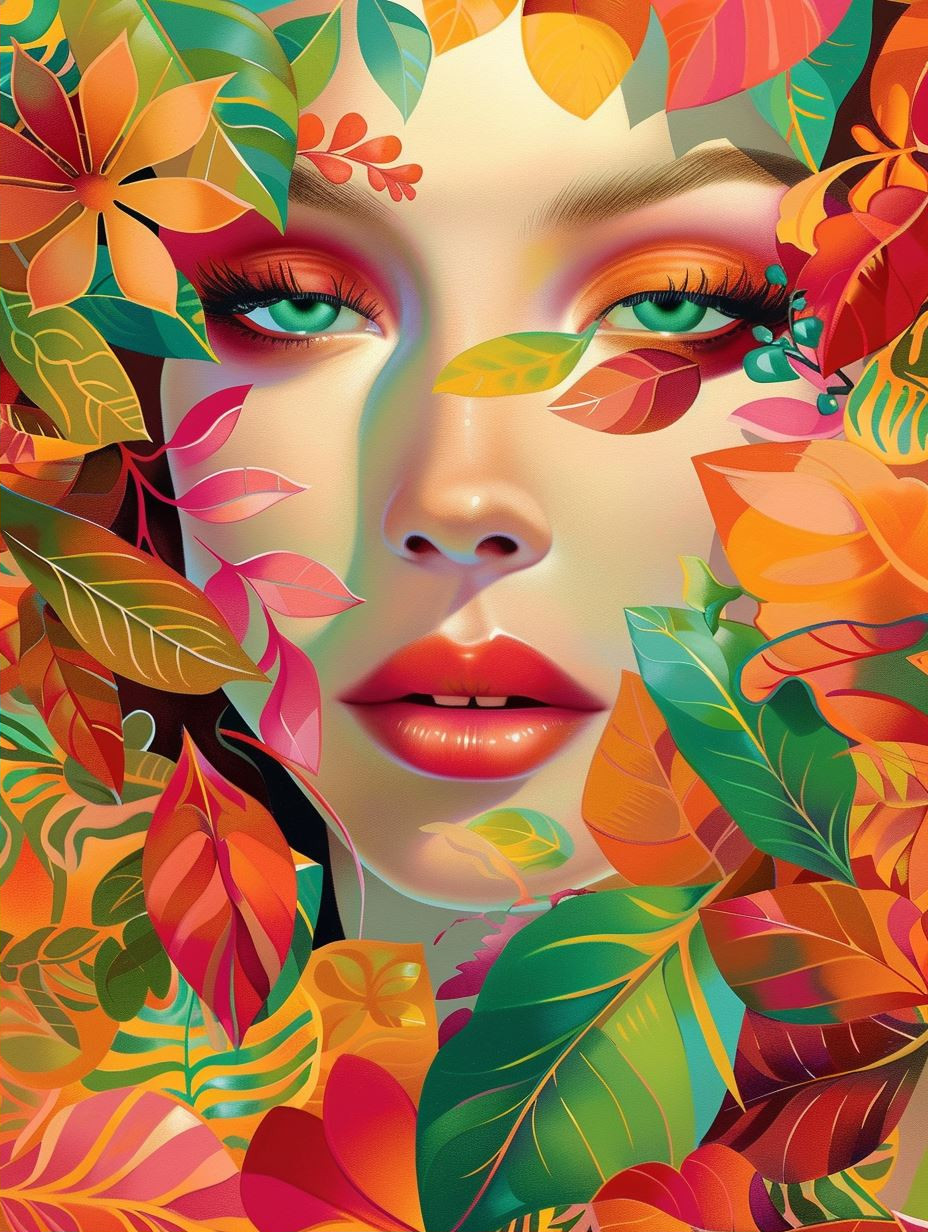 Floral Fusion Portrait Art - Image 2