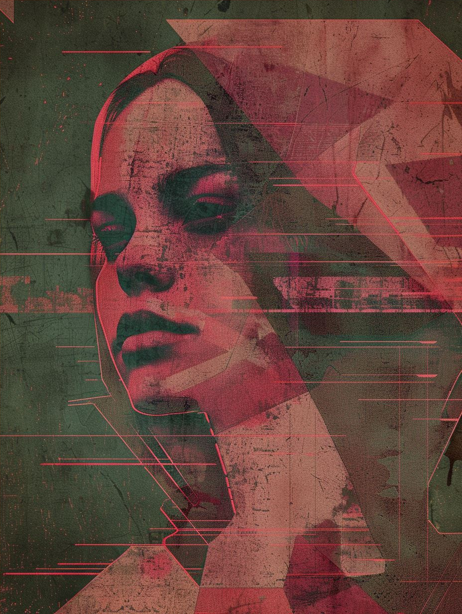 Fragmented Portraits in Neon Hues - Image 4