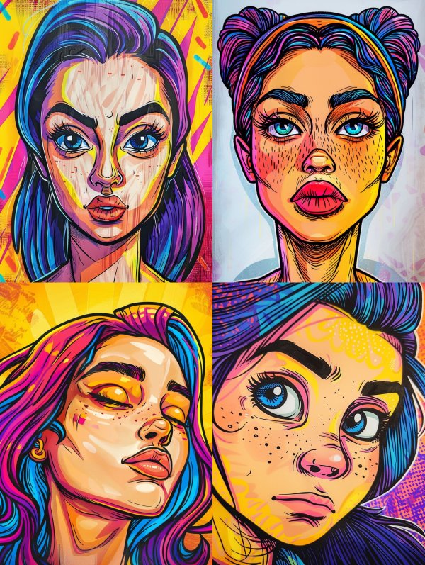Neon Pop Art Portrait Series