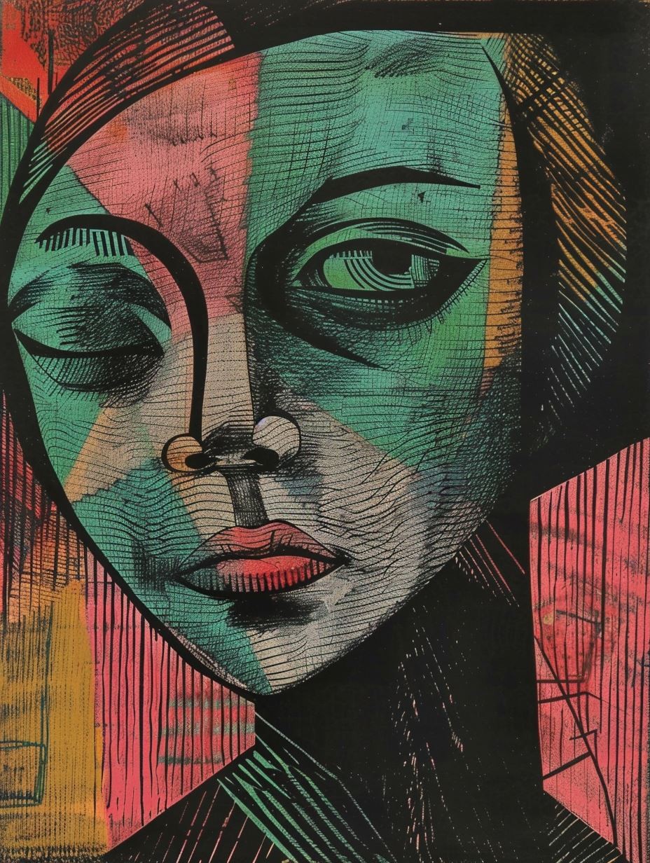 Fragmented Soul in Neon Hues - Image 1