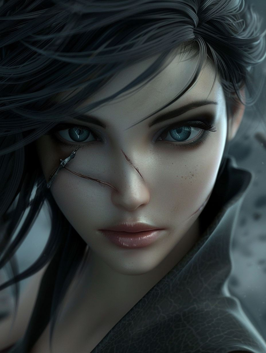 Dark Cinematic Warrior Portrait - Image 1