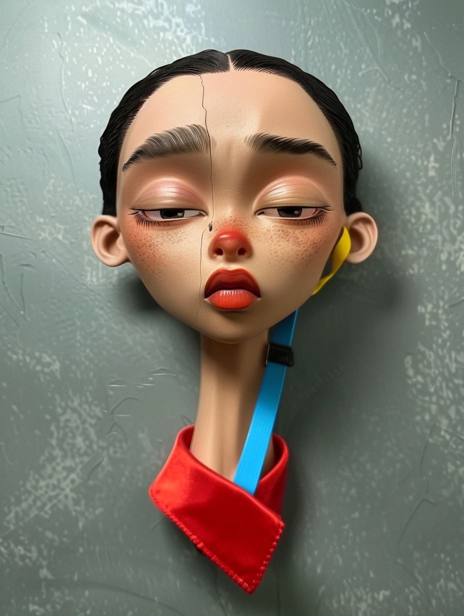 Fragmented Porcelain Surrealist Portrait