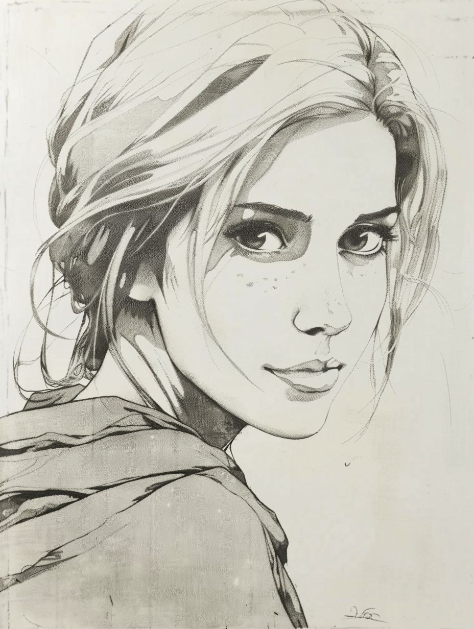 Ethereal Gazes: A Study in Ink - Image 3